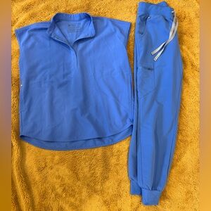 FIGS Scrub Set Ceil Blue XS Top + Pants Medical Uniform